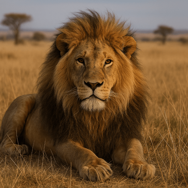 Lion on the savannah